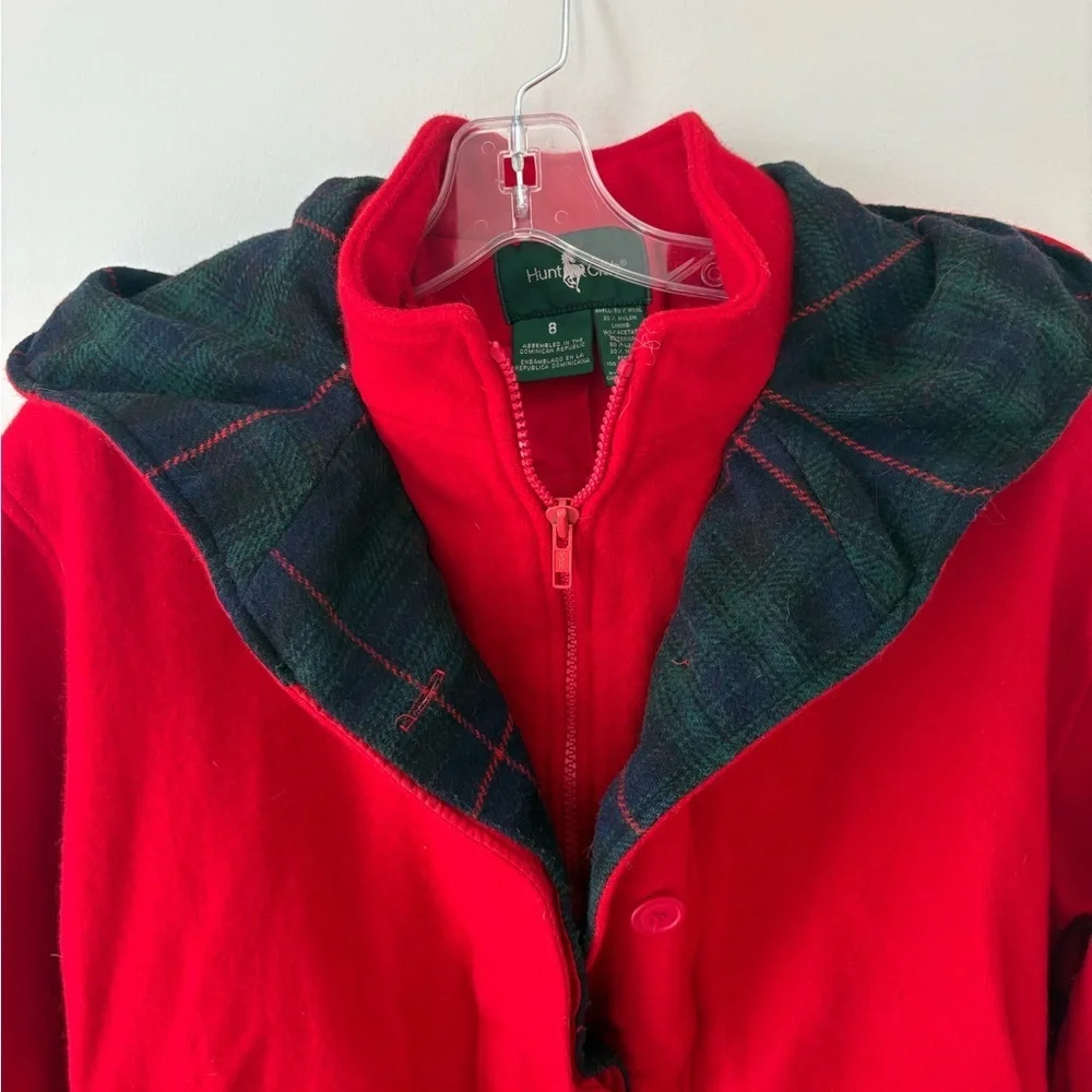 Vintage Hunt Club Wool Hooded Jacket Red Size 8